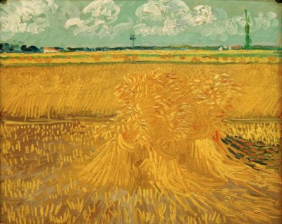 Campo de trigo con gavilla de Vincent van Gogh